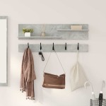 vidaXL Răcător de paltoane montat pe perete Gri beton 90 x 15 x 36 cm vidaXL Răcător de paltoane montat pe perete Gri beton 90 x 15 x 36 cm