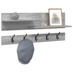 vidaXL Răcător de paltoane montat pe perete sonoma gri 90 x 15 x 36 cm