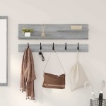 vidaXL Răcător de paltoane montat pe perete sonoma gri 90 x 15 x 36 cm