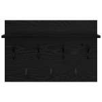 vidaXL Răcător de paltoane montat pe perete cu raft Stejar negru