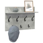 vidaXL Răcător de paltoane montat pe perete Gri beton 60 x 40 x 12 cm vidaXL Răcător de paltoane montat pe perete Gri beton 60 x 40 x 12 cm
