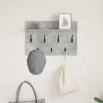 vidaXL Răcător de paltoane montat pe perete Gri beton 60 x 40 x 12 cm vidaXL Răcător de paltoane montat pe perete Gri beton 60 x 40 x 12 cm