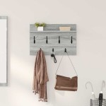 vidaXL Răcător de paltoane montat pe perete sonoma gri 60 x 40 x 12 cm vidaXL Răcător de paltoane montat pe perete sonoma gri 60 x 40 x 12 cm