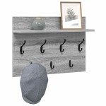 vidaXL Răcător de paltoane montat pe perete sonoma gri 60 x 40 x 12 cm vidaXL Răcător de paltoane montat pe perete sonoma gri 60 x 40 x 12 cm