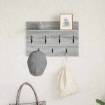 vidaXL Răcător de paltoane montat pe perete sonoma gri 60 x 40 x 12 cm vidaXL Răcător de paltoane montat pe perete sonoma gri 60 x 40 x 12 cm