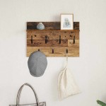vidaXL Răcător de paltoane montat pe perete Lemn vechi 60 x 40 x 12 cm vidaXL Răcător de paltoane montat pe perete Lemn vechi 60 x 40 x 12 cm