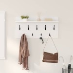 vidaXL Răcător de paltoane montat pe perete Alb 80 x 40 x 12 cm vidaXL Răcător de paltoane montat pe perete Alb 80 x 40 x 12 cm