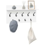 vidaXL Răcător de paltoane montat pe perete Alb 80 x 40 x 12 cm vidaXL Răcător de paltoane montat pe perete Alb 80 x 40 x 12 cm
