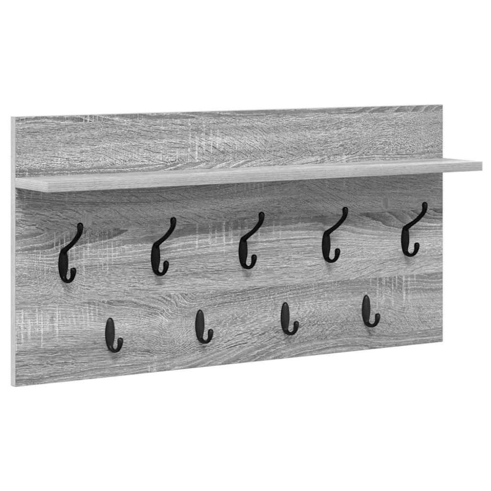 vidaXL Răcător de paltoane montat pe perete sonoma gri 80 x 40 x 12 cm