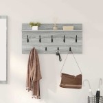 vidaXL Răcător de paltoane montat pe perete sonoma gri 80 x 40 x 12 cm vidaXL Răcător de paltoane montat pe perete sonoma gri 80 x 40 x 12 cm