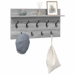 vidaXL Răcător de paltoane montat pe perete sonoma gri 80 x 40 x 12 cm vidaXL Răcător de paltoane montat pe perete sonoma gri 80 x 40 x 12 cm