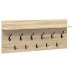 vidaXL Răcător de paltoane montat pe perete cu raft Stejar sonoma vidaXL Răcător de paltoane montat pe perete cu raft Stejar sonoma