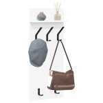vidaXL Răcător de paltoane montat pe perete Alb 90 x 40 x 10 cm