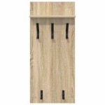 vidaXL Răcător de paltoane montat pe perete cu raft Stejar sonoma