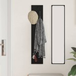 vidaXL Răcător de paltoane montat pe perete Pe perete Stejar negru vidaXL Răcător de paltoane montat pe perete Pe perete Stejar negru