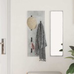 vidaXL Răcător de paltoane montat pe perete Gri beton 30 x 1.5 x 80 cm vidaXL Răcător de paltoane montat pe perete Gri beton 30 x 1.5 x 80 cm
