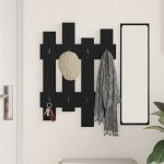 vidaXL Răcător de paltoane montat pe perete Pe perete Stejar negru