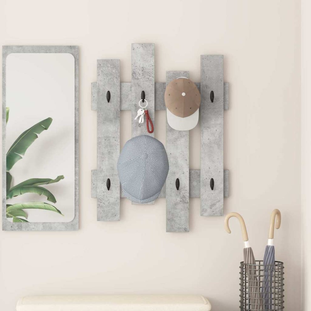 vidaXL Răcător de paltoane montat pe perete Gri beton 60 x 3 x 82 cm