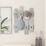 vidaXL Răcător de paltoane montat pe perete Gri beton 60 x 3 x 82 cm vidaXL Răcător de paltoane montat pe perete Gri beton 60 x 3 x 82 cm