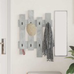 vidaXL Răcător de paltoane montat pe perete Gri beton 60 x 3 x 82 cm vidaXL Răcător de paltoane montat pe perete Gri beton 60 x 3 x 82 cm