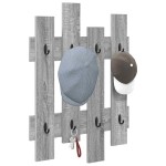 vidaXL Răcător de paltoane montat pe perete sonoma gri 60 x 3 x 82 cm vidaXL Răcător de paltoane montat pe perete sonoma gri 60 x 3 x 82 cm