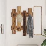 vidaXL Răcător de paltoane montat pe perete Lemn vechi 60 x 3 x 82 cm vidaXL Răcător de paltoane montat pe perete Lemn vechi 60 x 3 x 82 cm