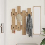 vidaXL Răcător de paltoane montat pe perete Stejar artisanal vidaXL Răcător de paltoane montat pe perete Stejar artisanal
