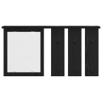 vidaXL Răcător de paltoane montat pe perete cu raft Stejar negru