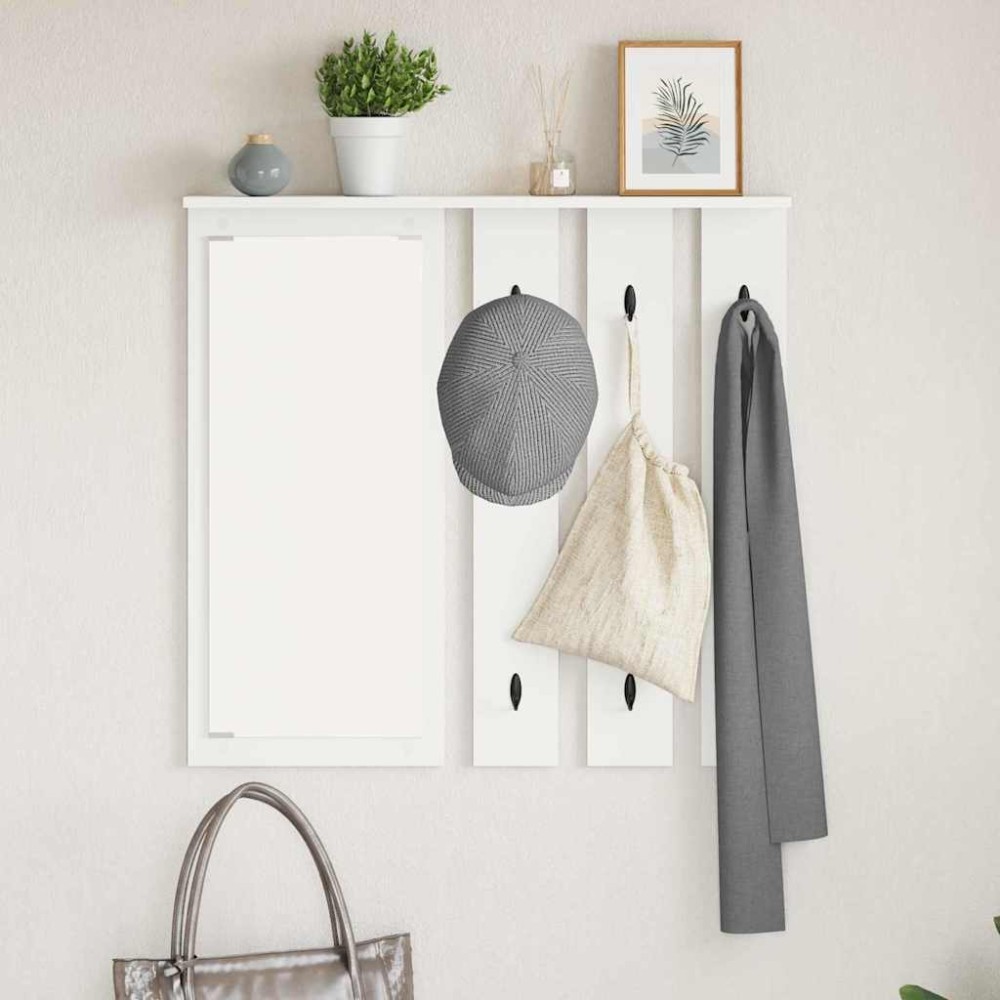 vidaXL Răcător de paltoane montat pe perete Alb 84 x 10 x 80 cm