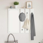 vidaXL Răcător de paltoane montat pe perete Alb 84 x 10 x 80 cm
