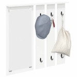 vidaXL Răcător de paltoane montat pe perete Alb 84 x 10 x 80 cm