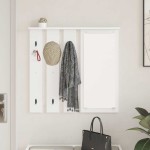 vidaXL Răcător de paltoane montat pe perete Alb 84 x 10 x 80 cm