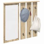 vidaXL Răcător de paltoane montat pe perete cu raft Stejar sonoma vidaXL Răcător de paltoane montat pe perete cu raft Stejar sonoma