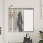 vidaXL Răcător de paltoane montat pe perete Gri beton 84 x 10 x 80 cm vidaXL Răcător de paltoane montat pe perete Gri beton 84 x 10 x 80 cm