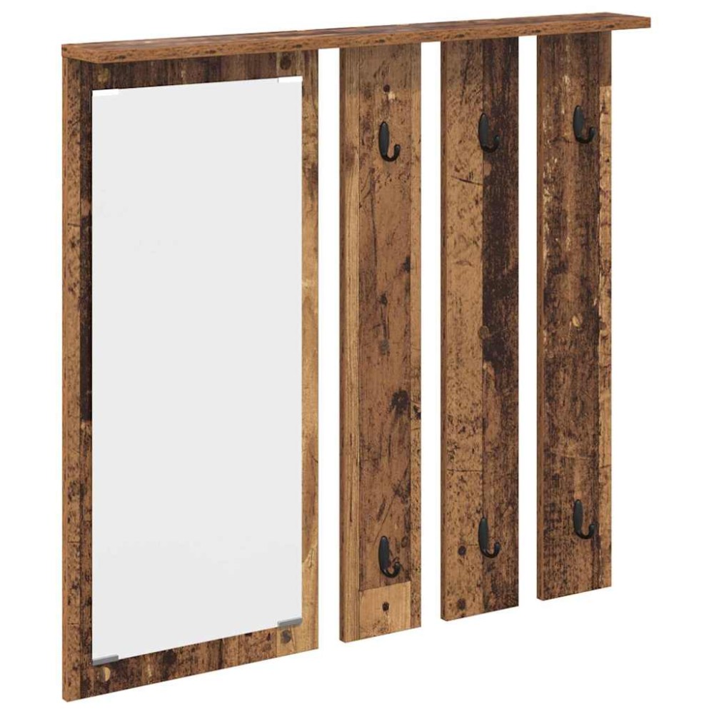 vidaXL Răcător de paltoane montat pe perete Lemn vechi 84 x 10 x 80 cm
