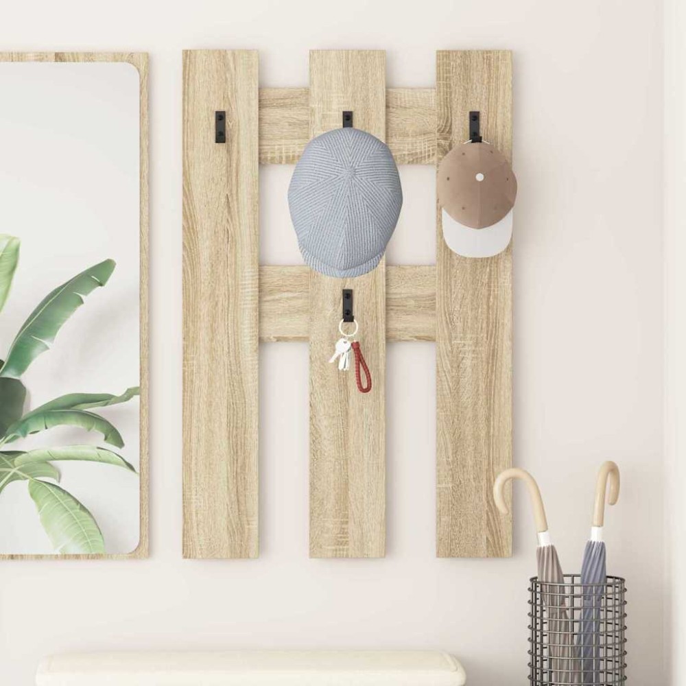 vidaXL Răcător de paltoane montat pe perete Pe perete Stejar sonoma