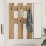 vidaXL Răcător de paltoane montat pe perete Pe perete stejar artizanal