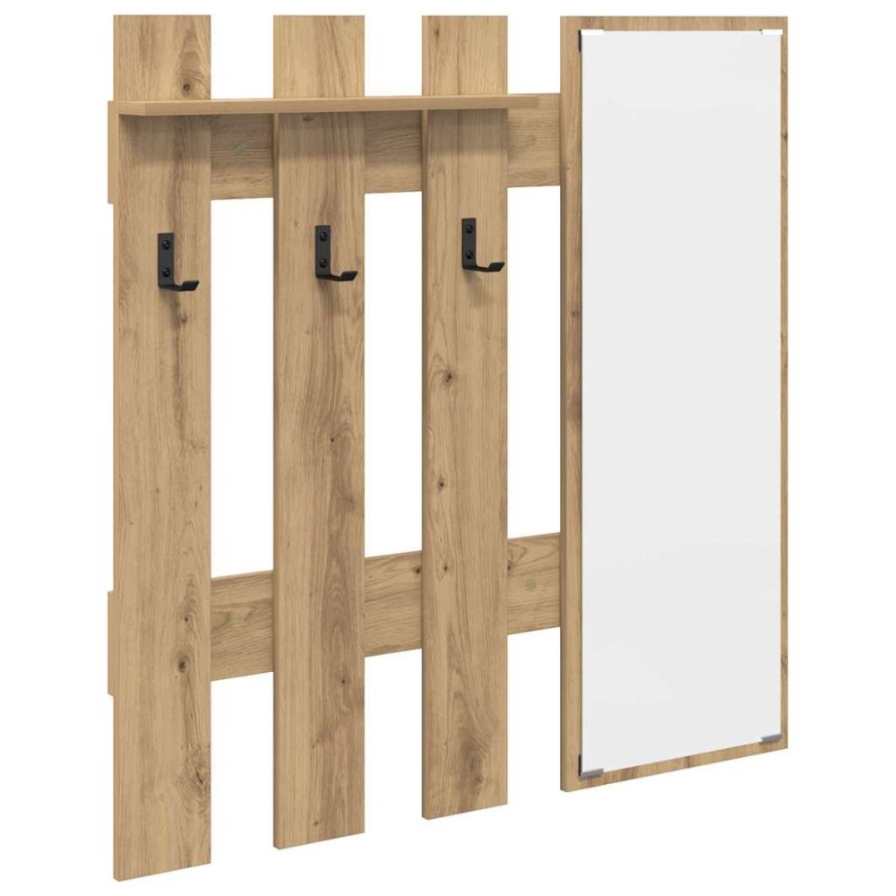 vidaXL Răcător de paltoane montat pe perete Stejar artisanal