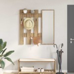 vidaXL Răcător de paltoane montat pe perete Stejar artisanal vidaXL Răcător de paltoane montat pe perete Stejar artisanal