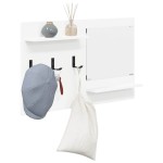 vidaXL Răcător de paltoane montat pe perete Alb 90 x 10 x 50 cm