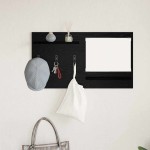 vidaXL Răcător de paltoane montat pe perete cu raft Stejar negru vidaXL Răcător de paltoane montat pe perete cu raft Stejar negru