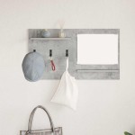 vidaXL Răcător de paltoane montat pe perete Gri beton 90 x 10 x 50 cm vidaXL Răcător de paltoane montat pe perete Gri beton 90 x 10 x 50 cm