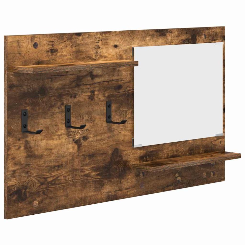 vidaXL Răcător de paltoane montat pe perete cu raft Stejar afumat