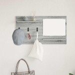 vidaXL Răcător de paltoane montat pe perete sonoma gri 90 x 10 x 50 cm vidaXL Răcător de paltoane montat pe perete sonoma gri 90 x 10 x 50 cm