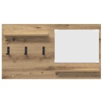 vidaXL Răcător de paltoane montat pe perete cu raft stejar artizanal