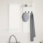 vidaXL Răcător de paltoane montat pe perete Alb 70 x 10 x 90 cm