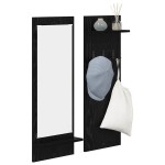 vidaXL Răcător de paltoane montat pe perete cu raft Stejar negru vidaXL Răcător de paltoane montat pe perete cu raft Stejar negru