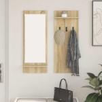 vidaXL Răcător de paltoane montat pe perete cu raft Stejar sonoma vidaXL Răcător de paltoane montat pe perete cu raft Stejar sonoma