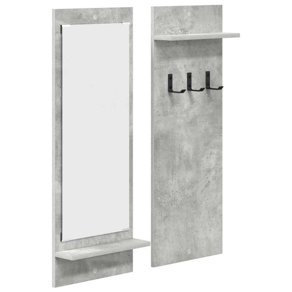 vidaXL Răcător de paltoane montat pe perete Gri beton 70 x 10 x 90 cm