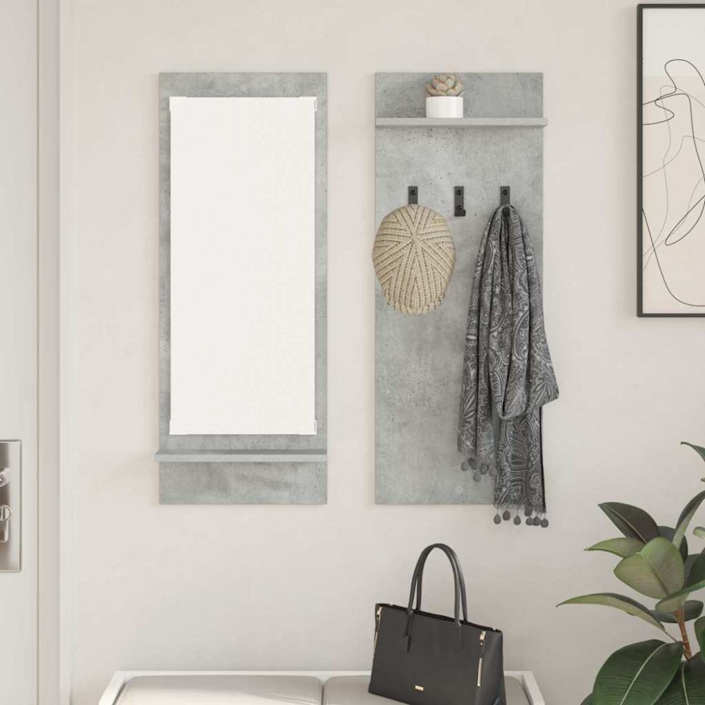 vidaXL Răcător de paltoane montat pe perete Gri beton 70 x 10 x 90 cm